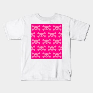 Pink Skull Pattern Kids T-Shirt